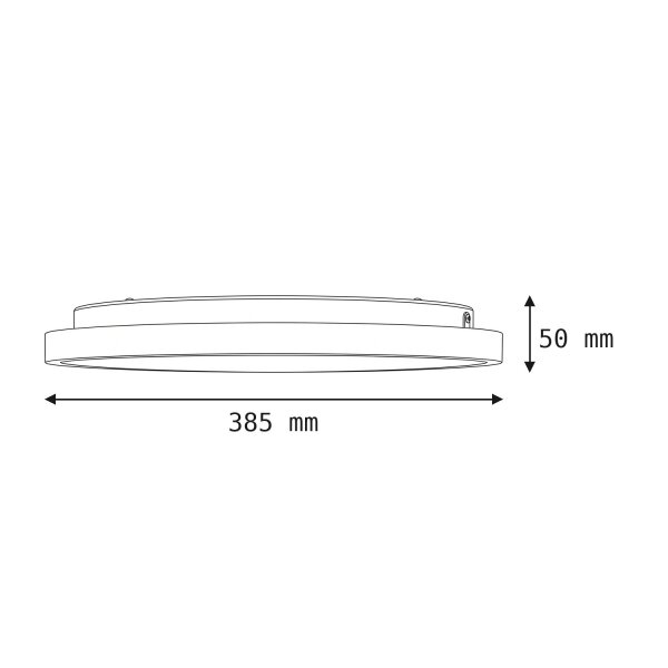 Plafonnier LED rond à faible éblouissement Ø38,5 cm 3000 K noir