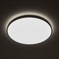 Schwarze LED Deckenlampe blendarm Ø49 cm 32 W 2100 lm