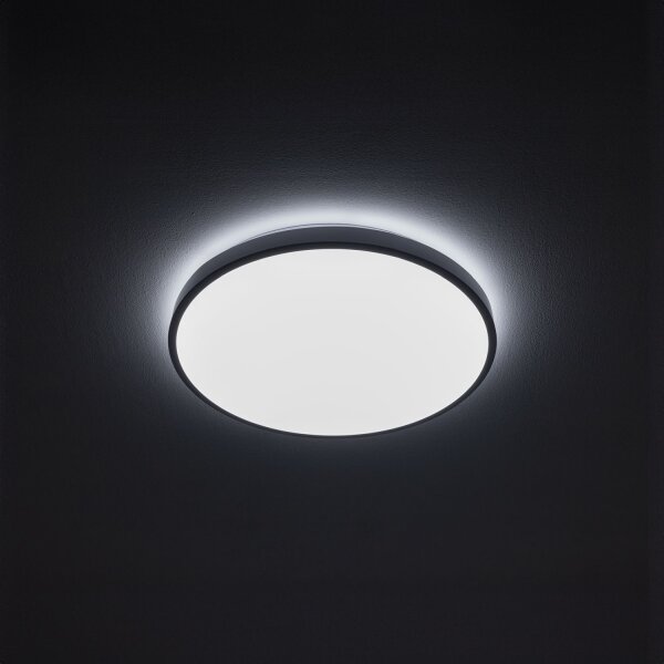 Weiße LED Deckenlampe Metall IP44 neutralweiß Ø38,5 cm