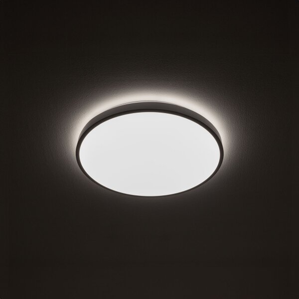 Weiße LED Deckenlampe Metall IP44 3000 K Ø38,5 cm rund