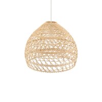 Runde Hängelampe Rattan Naturholz E27 Ø43 cm...