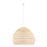 Runde Pendelleuchte Rattan Naturholz E27 Ø60 cm...