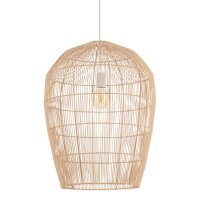 Pendelleuchte E27 Bambus Naturholz Ø53,5 cm...