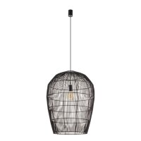 Schwarze Pendelleuchte Bambus gem&uuml;tlich E27 &Oslash;53,5 cm