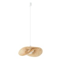 Gem&uuml;tliche Pendelleuchte Bambus Holz E27 L:50 cm gro&szlig;
