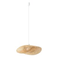Gem&uuml;tliche H&auml;ngelampe Bambus Holz E27 L:60 cm gro&szlig;
