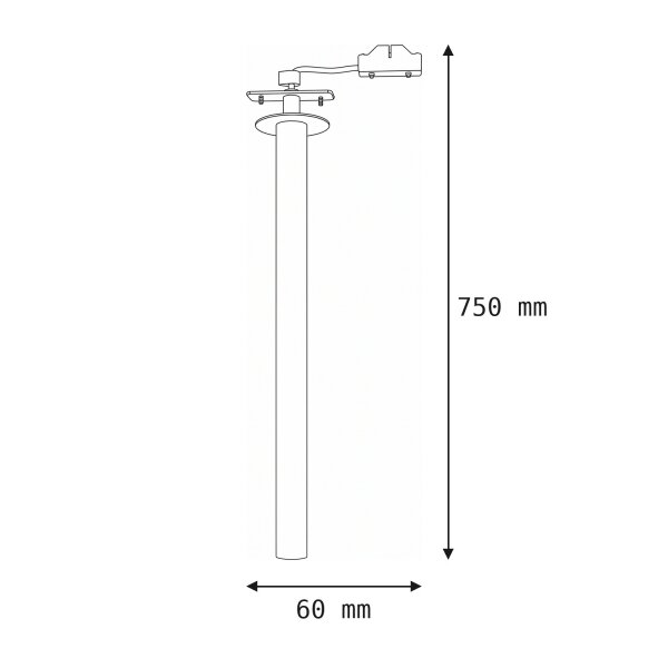 Großer Einbaustrahler Metall rund H:75 cm G9 in Weiß