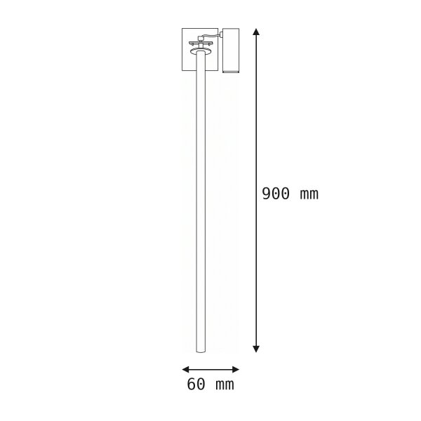 Runde Einbaulampe Metall H:90 cm G9 bis 10 W in Schwarz