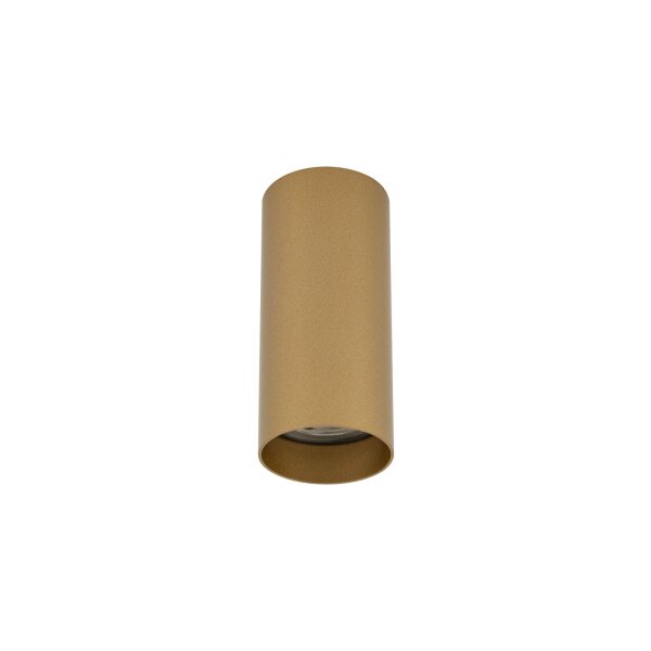 Eleganter Aufbauspot Stahl in Gold GU10 Ø5,5 cm rund