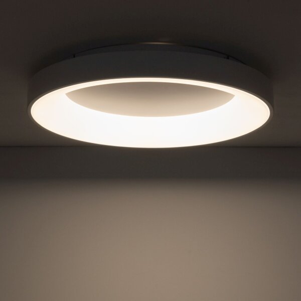 LED Deckenlampe Weiß Metall Ø60 cm rund 3000 K warmweiß