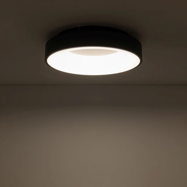 Blendarme LED Deckenlampe Schwarz Metall Ø38 cm 3000 K