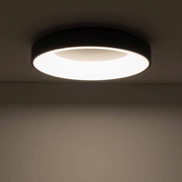 LED Deckenlampe Metall Ø48 cm Schwarz blendarm wohnlich