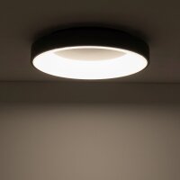 LED Deckenlampe Metall Ø48 cm Schwarz blendarm...
