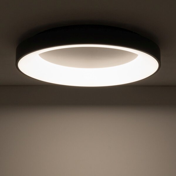 LED Deckenleuchte Metall 60 W Schwarz blendarm wohnlich