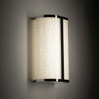 LED Wandlampe Metall Glas in Chrom IP44 H:30 cm 4000 K