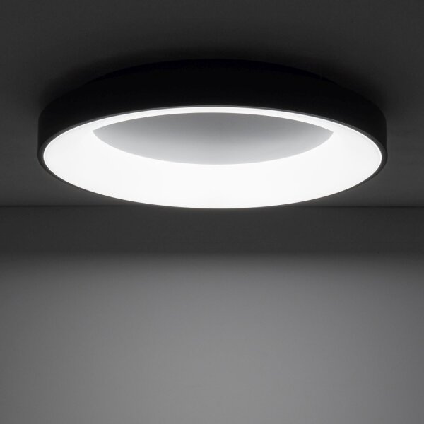 Runde LED Deckenlampe Schwarz 4000 K wohnlich blendarm