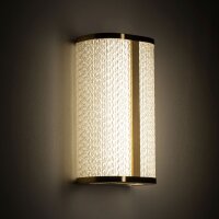 LED Wandlampe Metall Glas in Messing IP44 T:11,5 cm