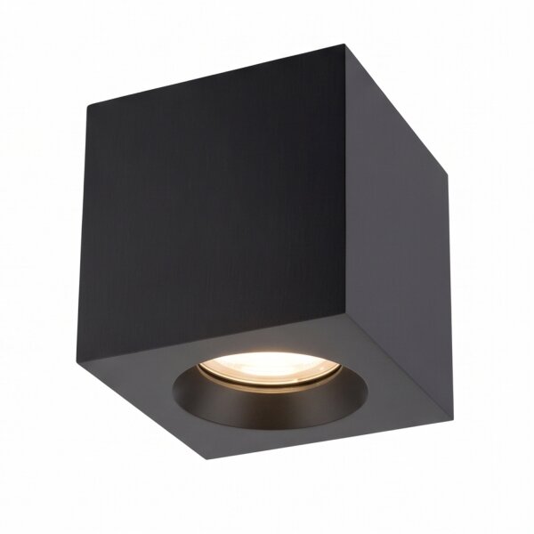 Kleiner Deckenspot Aluminium Glas IP44 B:8,5 cm Schwarz