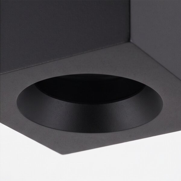 Kleiner Deckenspot Aluminium Glas IP44 B:8,5 cm Schwarz