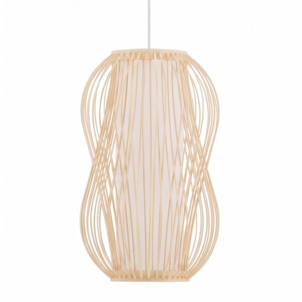 Dekorative Pendelleuchte Bambus E27 Ø21 cm in Naturholz