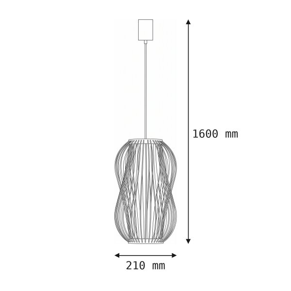 Dekorative Pendelleuchte Bambus E27 Ø21 cm in Naturholz