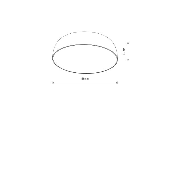 Blendarme Deckenlampe Metall E27 Ø58 cm Grau wohnlich