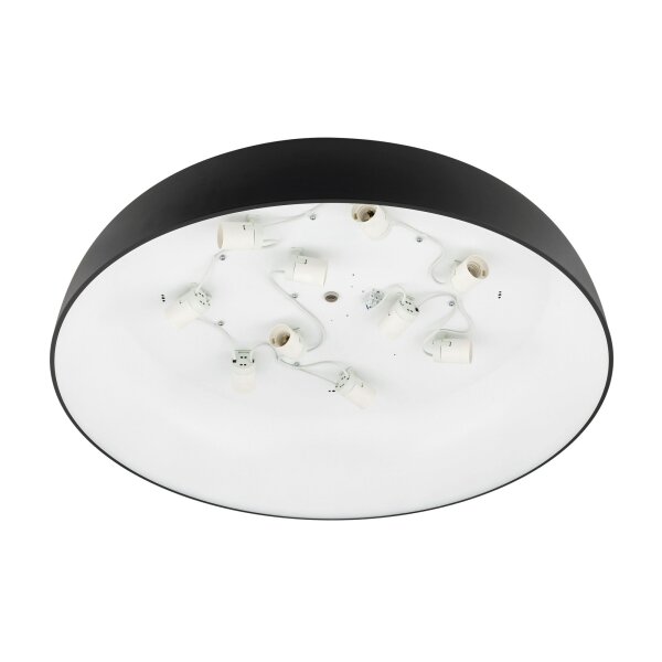 Runde Deckenlampe Schwarz E27 Ø78 cm blendarm wohnlich