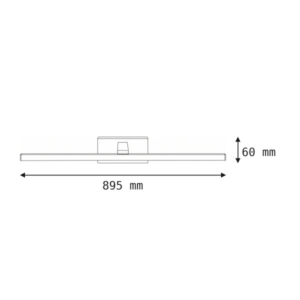 LED Bilderlampe Aluminium stilvoll B:89,5 cm in Chrom