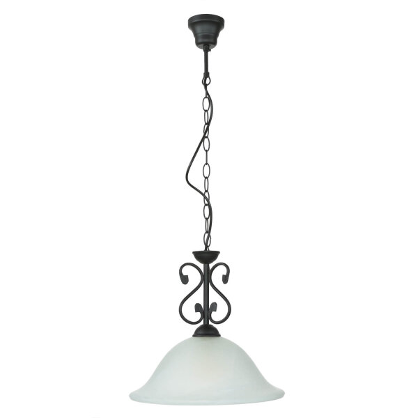Hängelampe DOROTHEA Alabaster Glas Metall Landhaus