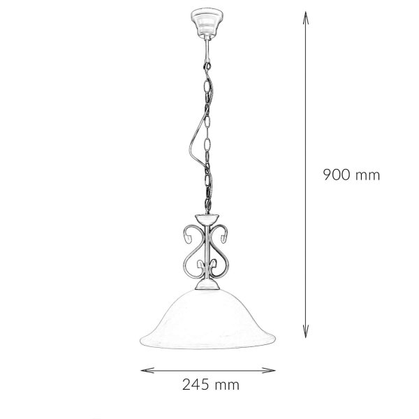 Hängelampe DOROTHEA Alabaster Glas Metall Landhaus