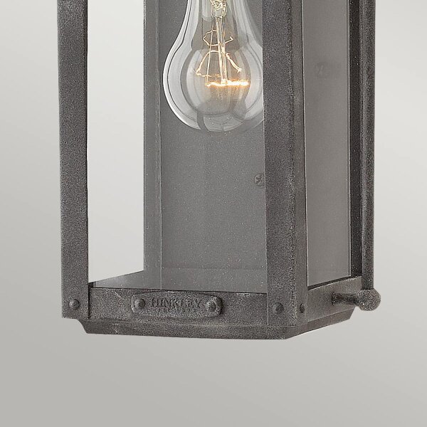 Außenleuchte Vintage Glas Aluminium E27 IP44 33,5 cm hoch