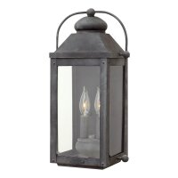Wandlampe au&szlig;en H: 45,1 cm IP44 E14 Aluminium Glas Vintage