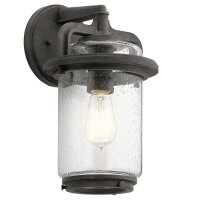 Außenleuchte Wand Glas Aluminium E27 IP44 35,6 cm hoch