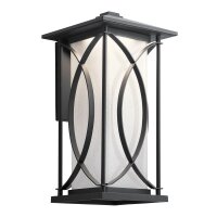 Wandlampe au&szlig;en E27 IP44 H: 46,4 cm Schwarz Wei&szlig;