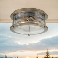 Deckenleuchte außen Aluminium Glas B: 30,5 cm IP44 E27