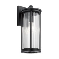 Wandleuchte au&szlig;en IP44 40,6 cm hoch Aluminium Glas E27
