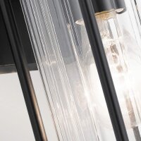 Außenlampe Wand IP44 H: 29 cm Glas Aluminium Schwarz