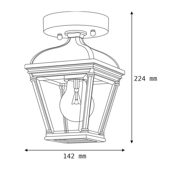 Außenlampe E27 IP44 Vintage Decke Eingang CHELTENHAM