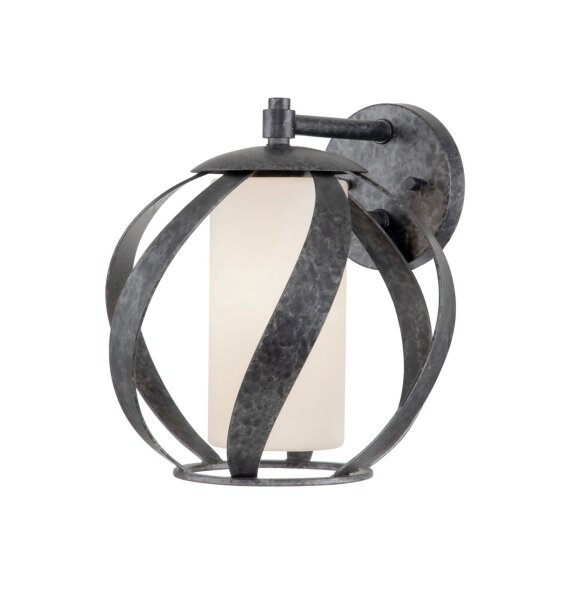 Außenwandlampe Metall Glas E27 IP44 H: 28,2 cm dekorativ