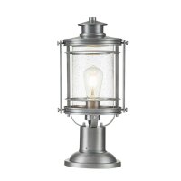 Sockelleuchte Aluminium Glas E27 IP44 46,6 cm hoch