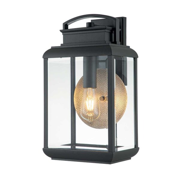 Außenlampe Wand E27 IP44 45,7 cm hoch Glas Aluminium
