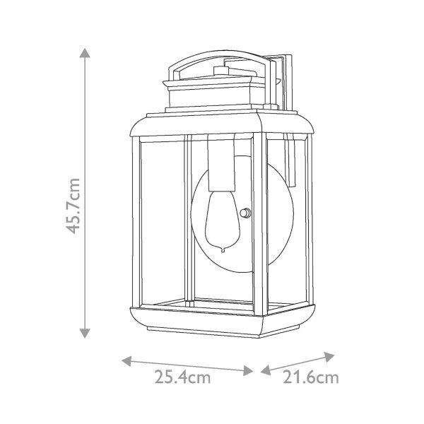 Außenlampe Wand E27 IP44 45,7 cm hoch Glas Aluminium
