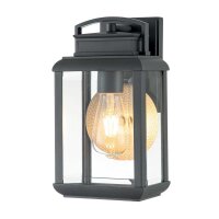 Wandlampe au&szlig;en Aluminium Glas H: 30,5 cm IP44 E27...