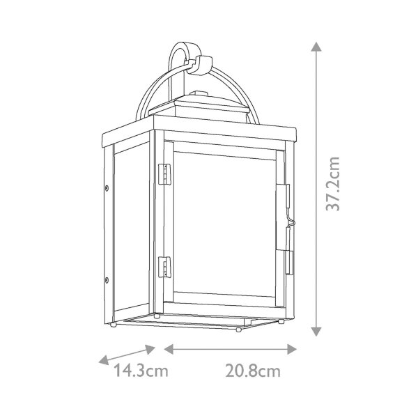 Wandleuchte außen Aluminium Glas H: 37,2 cm IP44 in Bronze