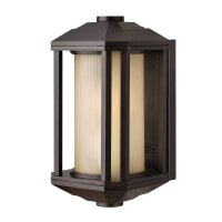 Wand Au&szlig;enleuchte klein H: 29,2 cm Alu Glas E27 IP44 Retro