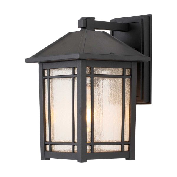 Außenwandlampe Rustikal H: 32,6 cm IP44 Schwarz