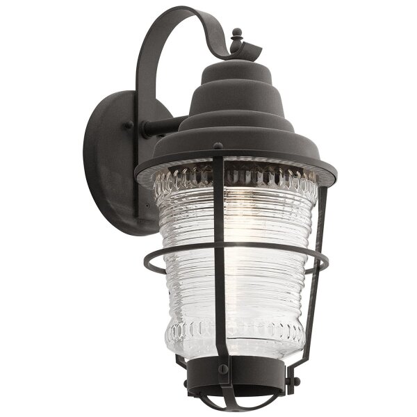 Außenlampe Wand Alu Glas Vintage H: 55,1 cm IP44 E27