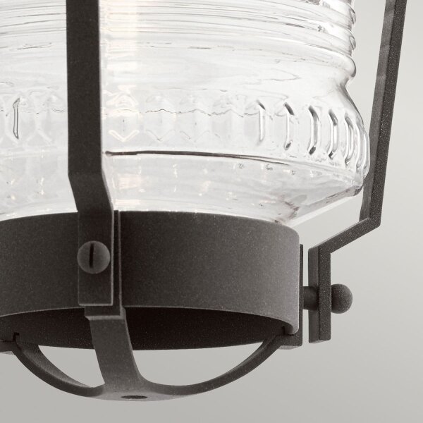 Außenlampe Wand Alu Glas Vintage H: 55,1 cm IP44 E27