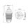 Außenlampe Wand Alu Glas Vintage H: 55,1 cm IP44 E27