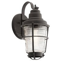 Wandleuchte au&szlig;en Alu Glas H: 36,8 cm IP44 E27 Vintage